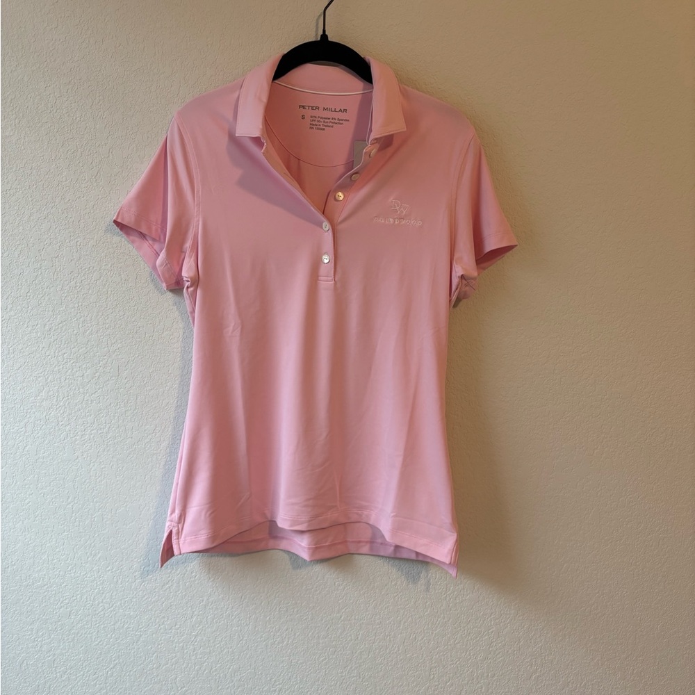 Peter Millar NWT Women's Golf Pink Polo Performance Shirt - Picture 3 of 7